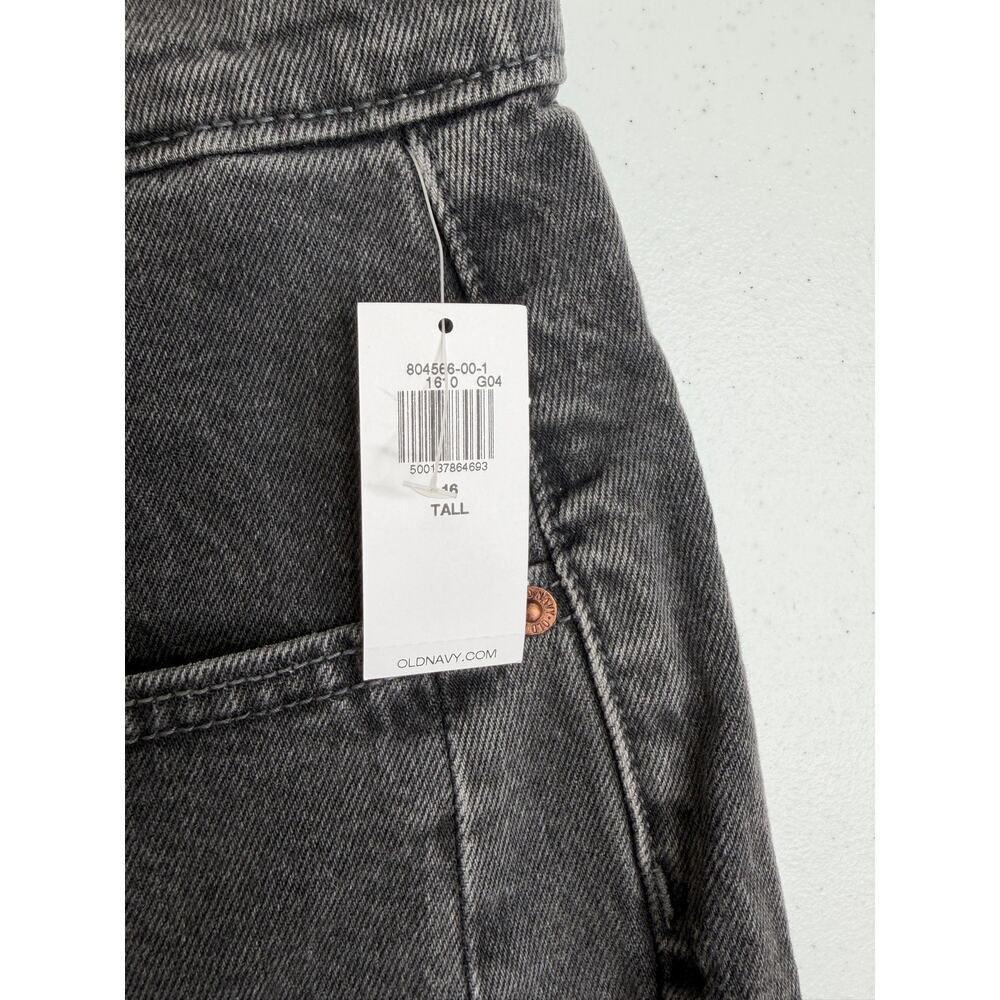 Old Navy High Waisted Barrel Ankle Jeans Sz 16 Tall Gray Wash Modern Relaxed NWT - Picture 4 of 10
